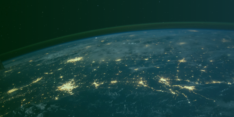 cloud based suppply chain management software can work from anywhere - global satellite pic