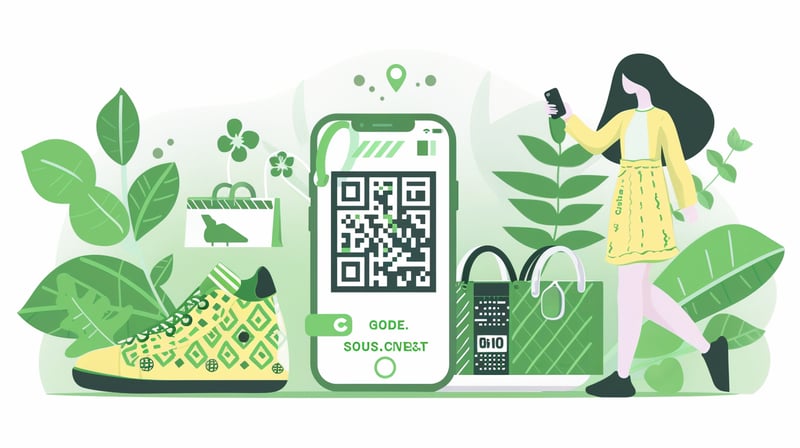 green digital product passport for clothing and shoes w green qr codes